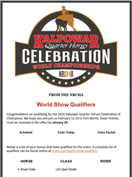 NRCHA Celebration of Champions Qualification 2024