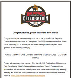 NRCHA Celebration of Champions Qualification 2026